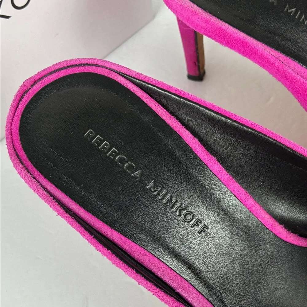 Rebecca Minkoff Fuchsia Heel Mules Party Vibrant Suede Graciano